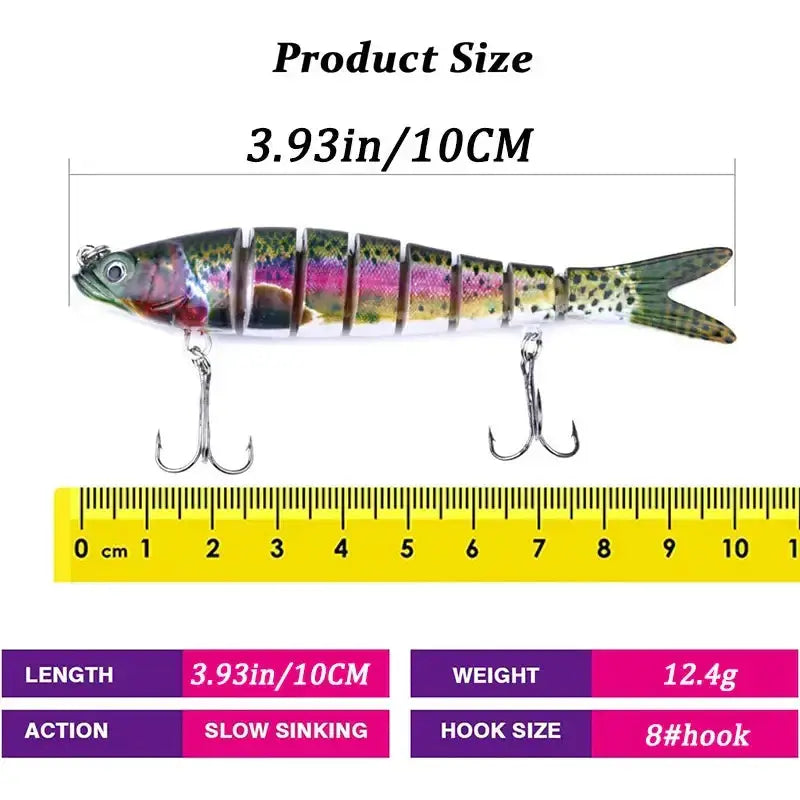 Multi-Jointed Bionic Fishing Lure 10cm/12.4g – 1/3/5pcs by Habicare