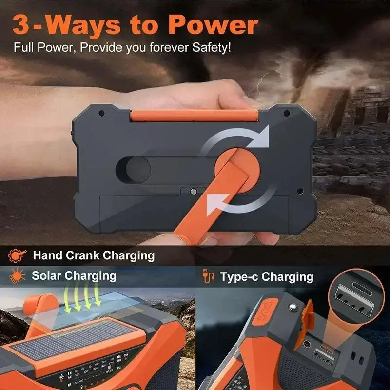 Multifunctional 10000mAh Solar Crank Radio (2 colours available) by Habicare
