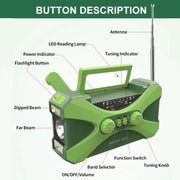 Multifunctional 10000mAh Solar Crank Radio (2 colours available) by Habicare