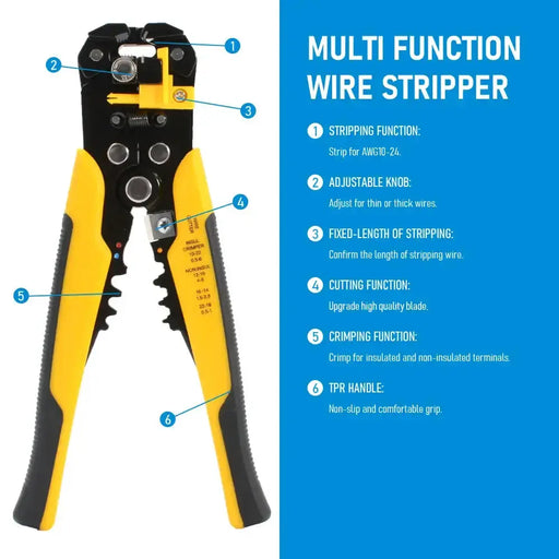 Multifunctional Wire Stripper & Crimper Pliers (different models available) by Habicare