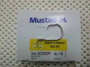Mustad #16R x 100pc box featuring sharp Mustad 20202 16R Tainawa snapper hook.