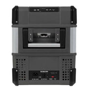 MyCoolman Portable Fridge 36L Single Zone AC-DC with Free Cover back view showing power inputs and controls.