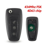 Habicare 3 Button Flip Car Key Remote 434MHz 4D63 Ford Mondeo Focus S Max 2011 2015 Ford 3 Button Flip Car Key Remote 434MHz 4D63 2011 2015