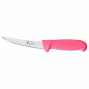 Narrow Curved boning knife Pink  2-720-13-200PK with a pink handle, ideal for boning and trimming protein.
