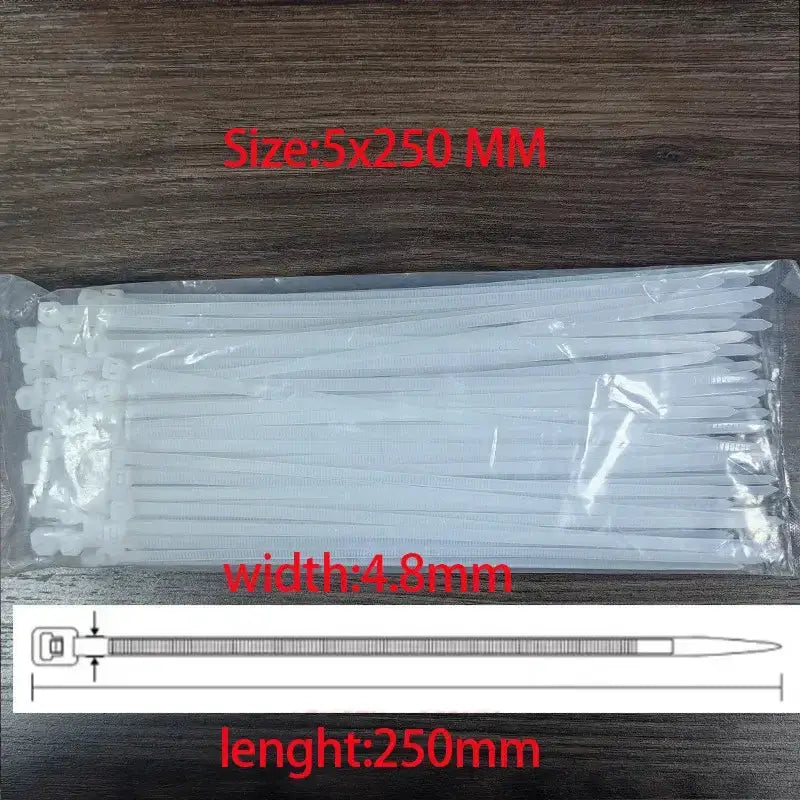 Habicare Nylon Cable Ties 3x100, 3x150, 4x200 & 5x250mm Self-Locking Nylon Cable Ties 3x100, 3x150, 4x200 & 5x250mm Self-Locking