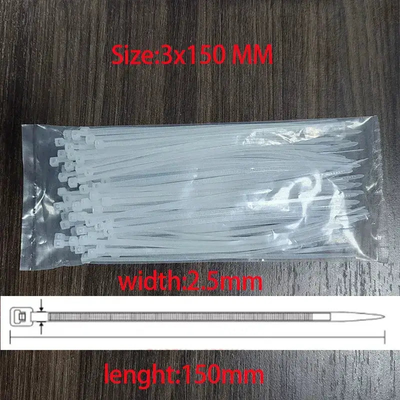 Habicare Nylon Cable Ties 3x100, 3x150, 4x200 & 5x250mm Self-Locking Nylon Cable Ties 3x100, 3x150, 4x200 & 5x250mm Self-Locking