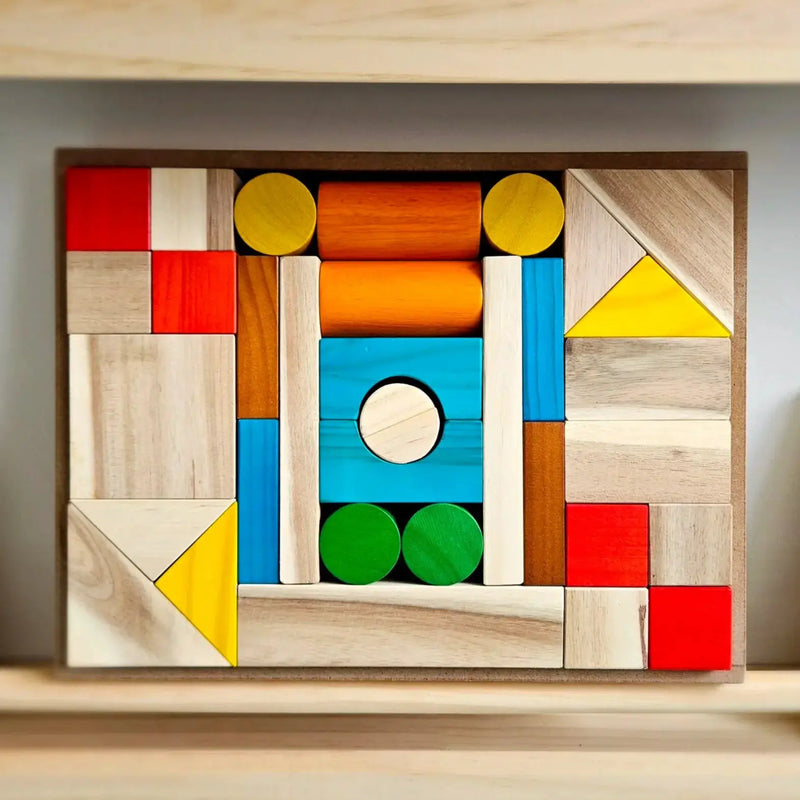 Natural Colour Wooden Blocks Set – QToys | Wooden Toy NZ by Curious Moonbeam