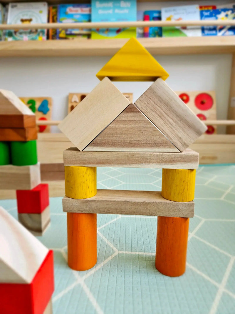 Natural Colour Wooden Blocks Set – QToys | Wooden Toy NZ by Curious Moonbeam