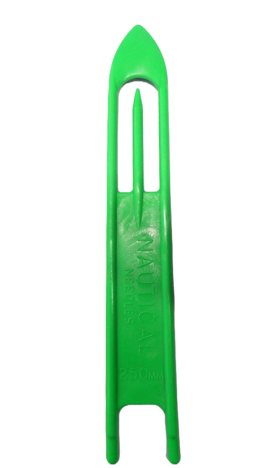 250mm Net Slinging Needle Green Nautical, a bright green nautical tool for net slinging.