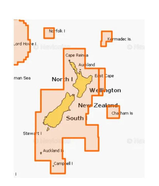 Navionics NAPCO29R - New Zealand Chart showing coverage of North and South Islands, including key locations.