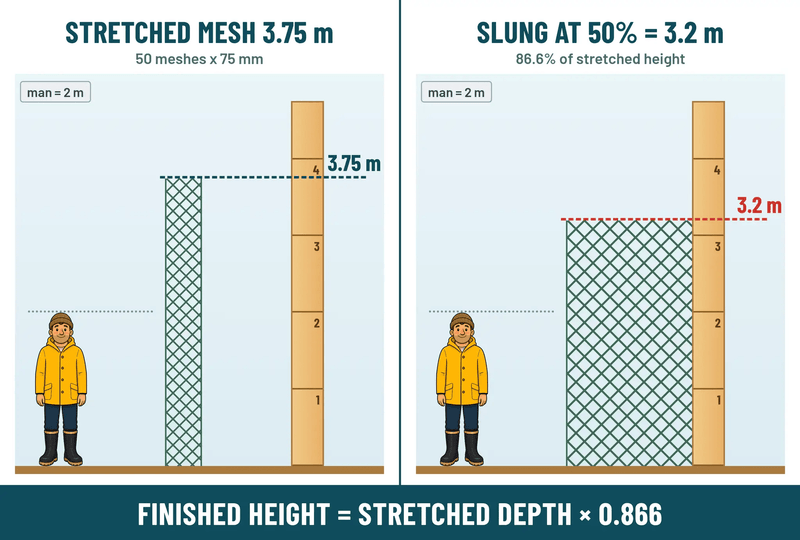 Action Fishing Nets Unslung Mesh AFM11A 0.35mm x 75mm x 50md x 180m AFM11A 0.35mm x 75mm x 50md x 180m Action Fishing Nets