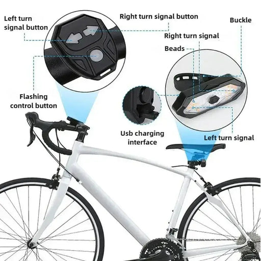 Habicare USB Rechargeable 40-LED Bicycle Tail Light with Remote Turn Signals USB Rechargeable 40-LED Bicycle Tail Light with Remote Turn Signals