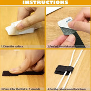 Habicare Reusable Cable Ties with Self-Adhesive Power Cord Holder Reusable Cable Ties with Self-Adhesive Power Cord Holder