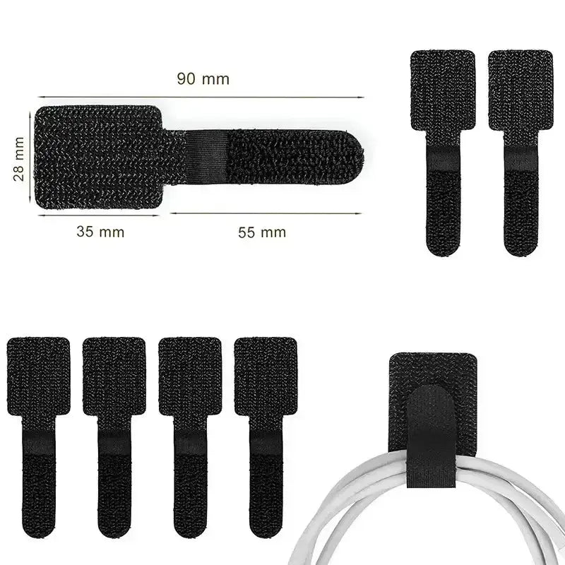 Habicare Reusable Cable Ties with Self-Adhesive Power Cord Holder Reusable Cable Ties with Self-Adhesive Power Cord Holder