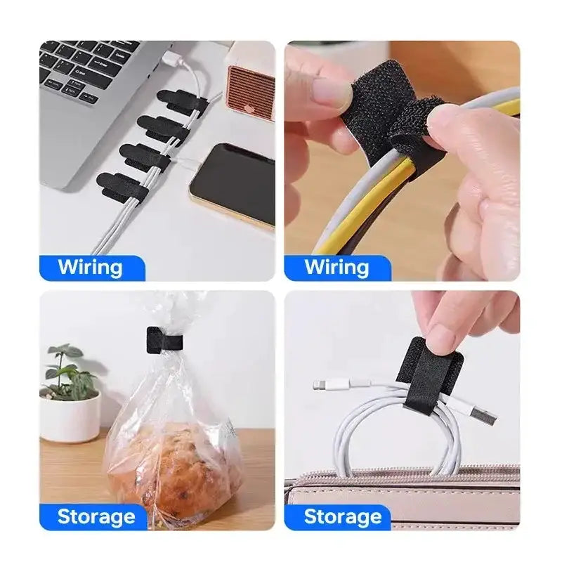 Habicare Reusable Cable Ties with Self-Adhesive Power Cord Holder Reusable Cable Ties with Self-Adhesive Power Cord Holder