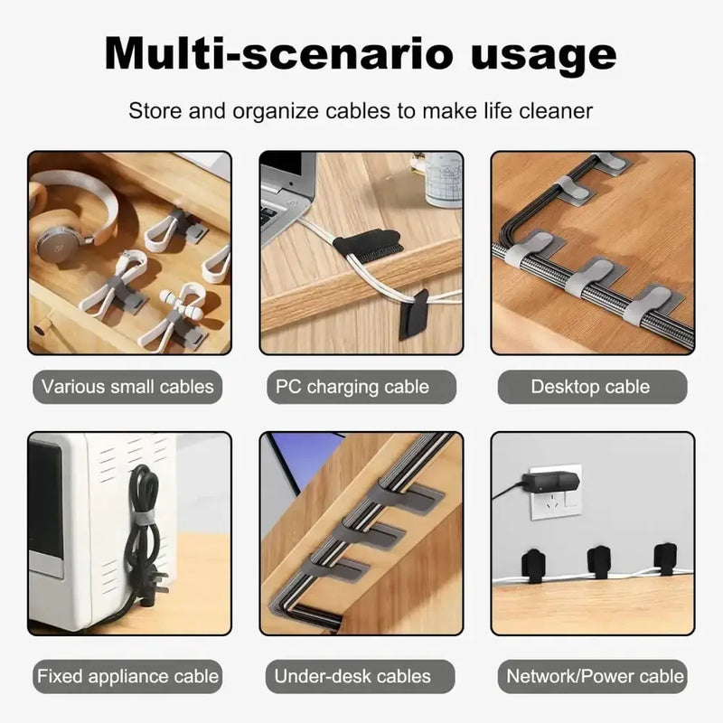 Habicare Reusable Cable Ties with Self-Adhesive Power Cord Holder Reusable Cable Ties with Self-Adhesive Power Cord Holder