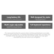 Habicare Surface Pro 8/9/X/10/11 Bluetooth Magnetic Keyboard with Touchpad, Pen Slot & 7 Colors available Surface Pro 8/9/X/10/11 Bluetooth Magnetic Keyboard with Touchpad, Pen Slot & 7 Colors available