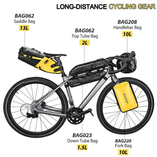 Habicare Waterproof Bike packing Bag Set for Long-Distance Cycling Waterproof Bike packing Bag Set for Long-Distance Cycling