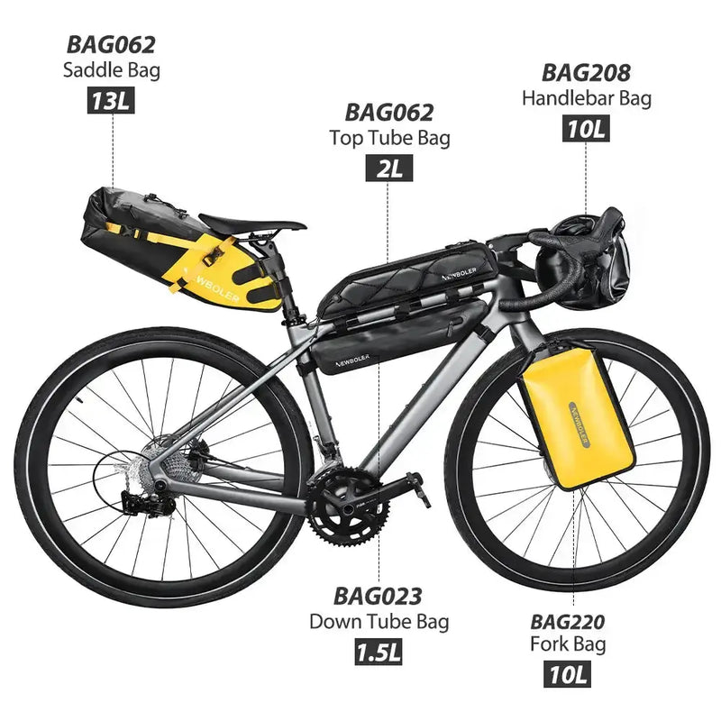 Habicare Waterproof Bike packing Bag Set for Long-Distance Cycling Waterproof Bike packing Bag Set for Long-Distance Cycling
