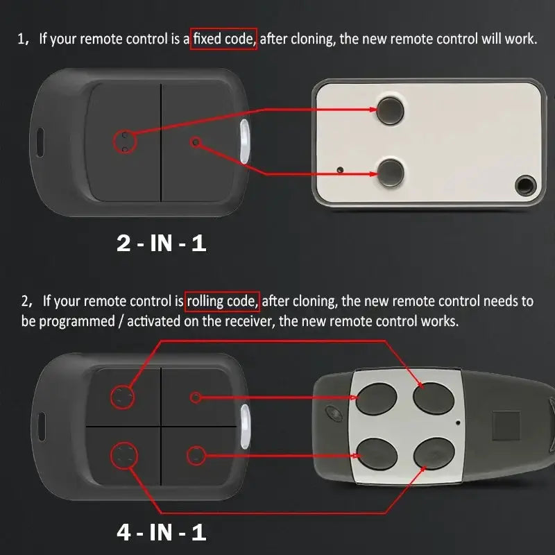 Habicare YNG800 Multifrequency Garage Door Remote Clone 280-868MHz Auto-Scan YNG800 Multifrequency Garage Door Remote Clone