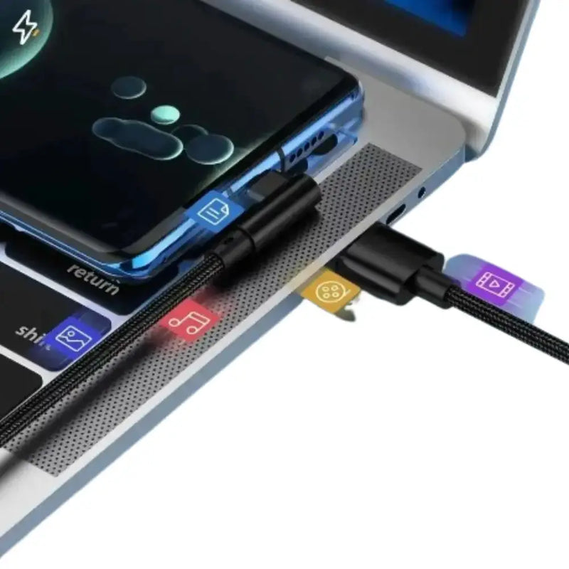 NNBILI 66W USB-C Elbow Charger Cable for Smartphones by Habicare