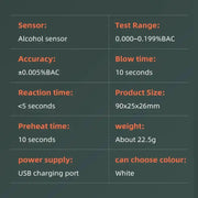 Non-Contact High-Precision Alcohol Tester - Breathalyzer by Habicare