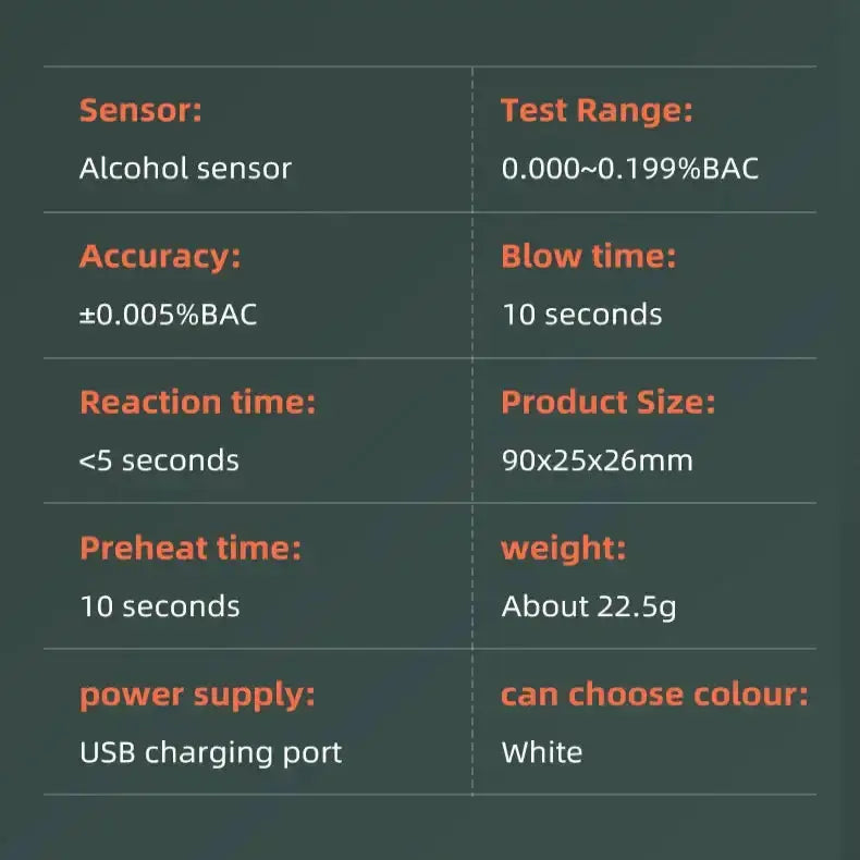 Non-Contact High-Precision Alcohol Tester - Breathalyzer by Habicare