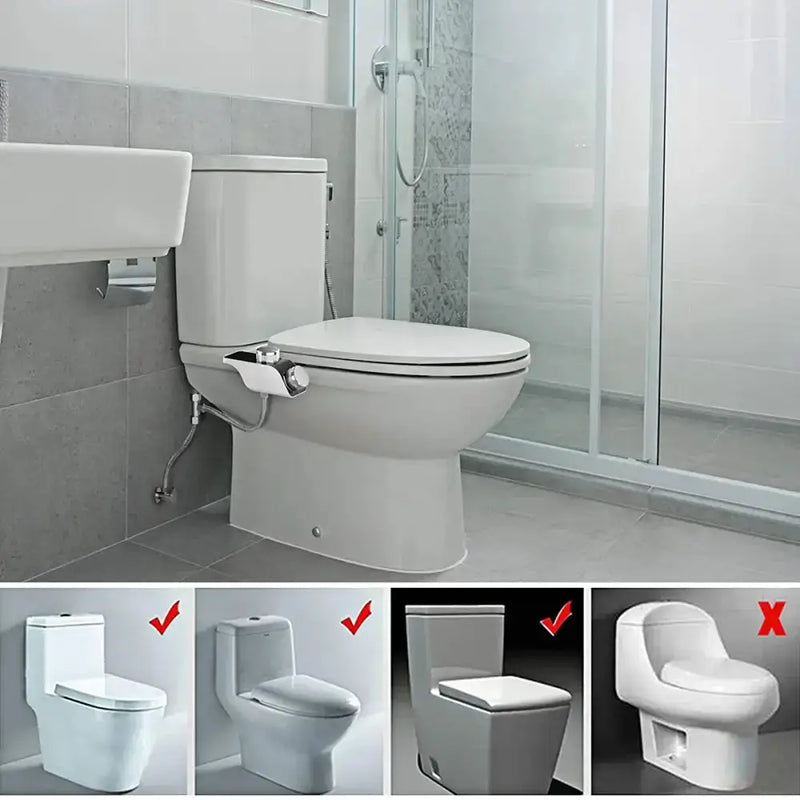 Non-Electric Dual Nozzle Toilet Seat Attachment (different types available) by Habicare