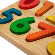 Wooden Coloured Number Puzzle Board 0-9 - QToys | Numeracy Toys NZ by Curious Moonbeam