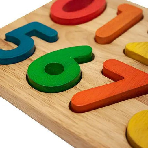 Curious Moonbeam Puzzle Wooden Coloured Number Puzzle Board 0-9 - QToys | Numeracy Toys NZ Wooden Coloured Number Puzzle Board 0-9 - QToys | Numeracy Toys NZ