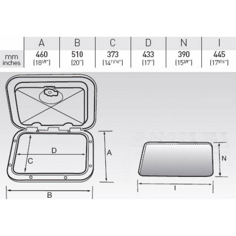 Nuova Rade XLarge White Hatch 520mm x 460mm - Action Outdoors Kiwi