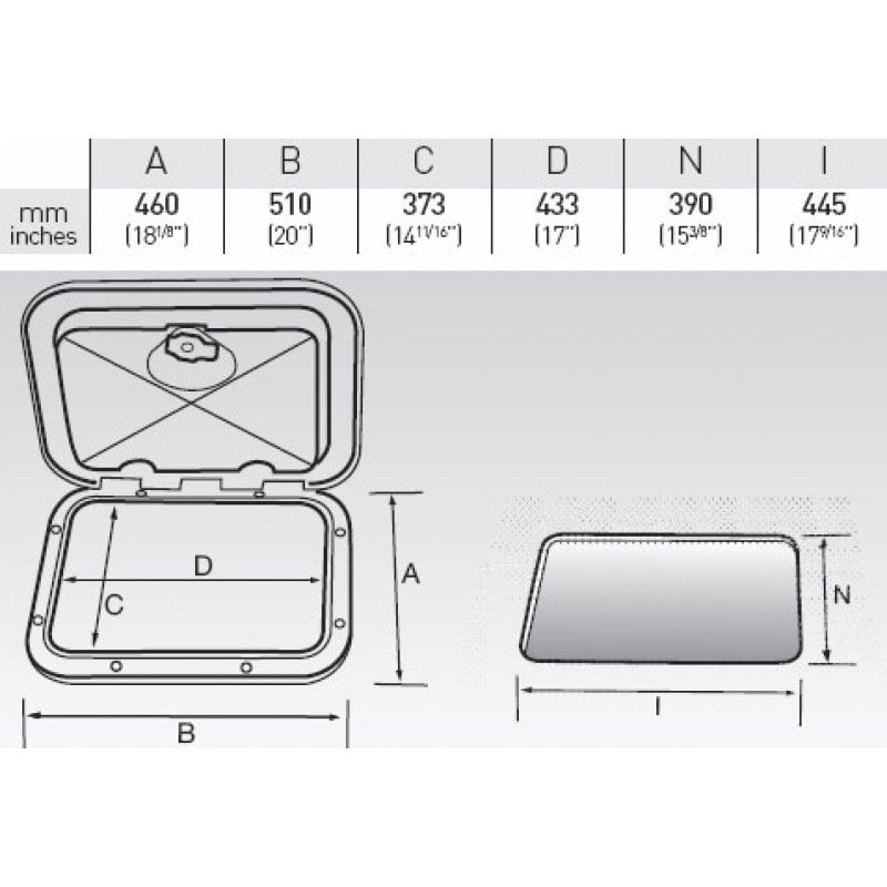 Nuova Rade Deck Hatch Nuova Rade XL Hatch-520mm x 460mm