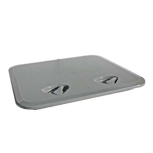 Nuova Rade XL Grey Hatch-520mm x 460mm top view showing handles and smooth design.