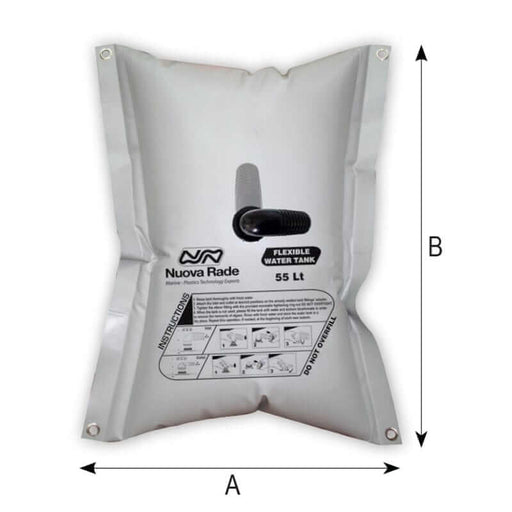 Flexible Rectangular Water Tank - 55L Grey 31321, Nuova Rade flexible water tank for boats, 55L storage capacity.