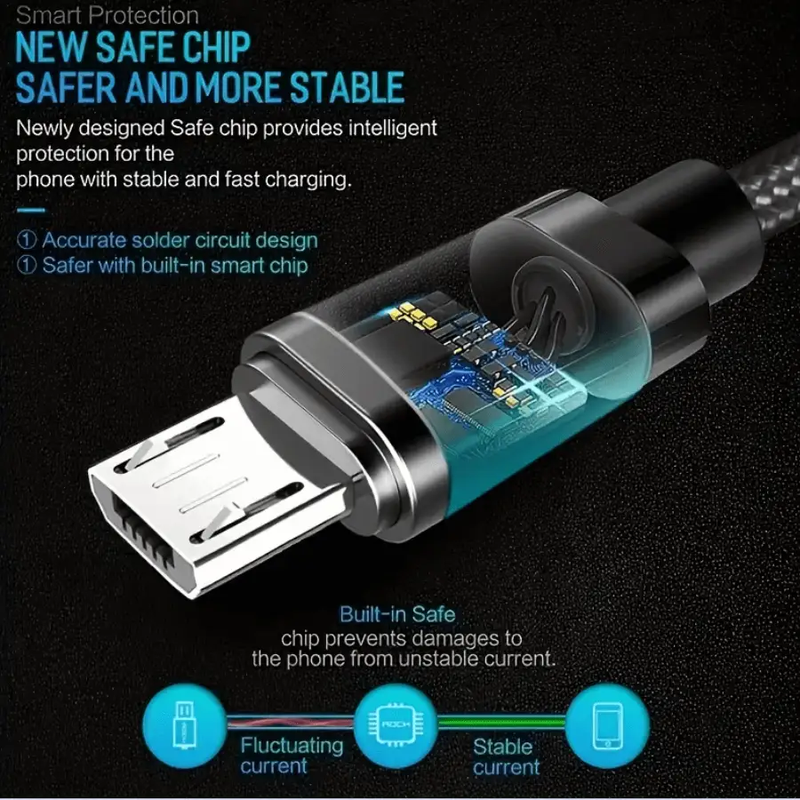 Micro USB Nylon Braided Cable – Fast Charging & Data Sync by techplus