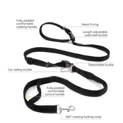 Nylon Hands-Free Dog Leash (2.5×250cm) by Habicare