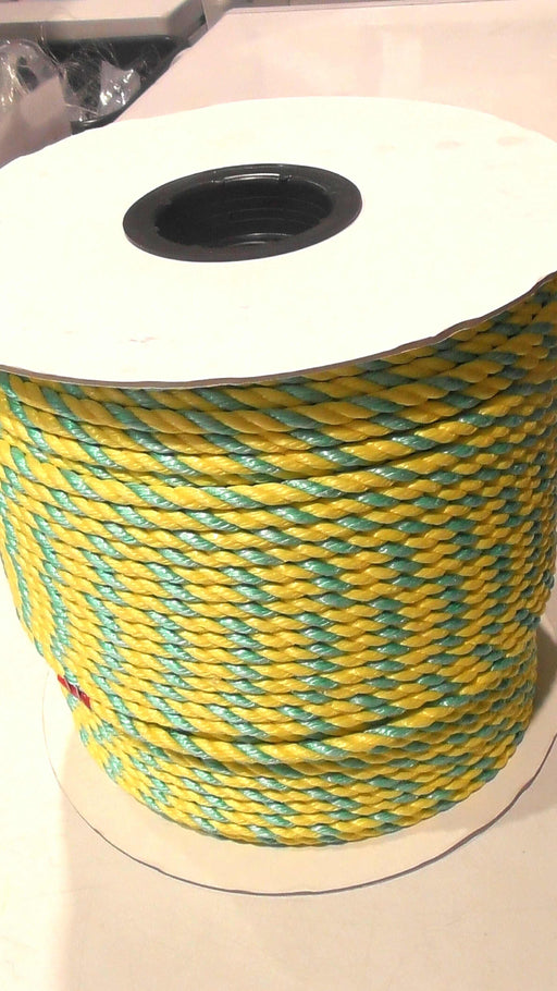 NZ Rope and Twine Polypropylene Ropes Yellow Green Safety Rope 8mm x 220m