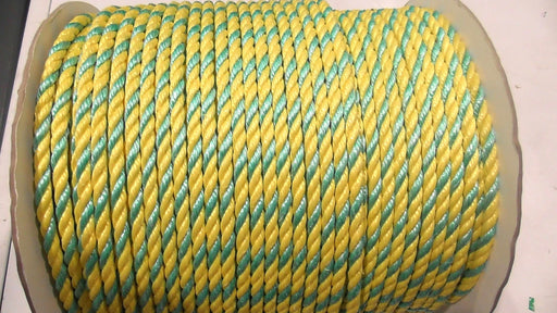 NZ Rope and Twine Polypropylene Ropes Yellow Green Safety Rope 8mm x 220m
