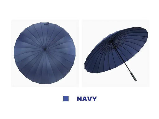 24-Rib Umbrella with Carrying Cover - Arc 130CM NAVY by dealonline.co.nz