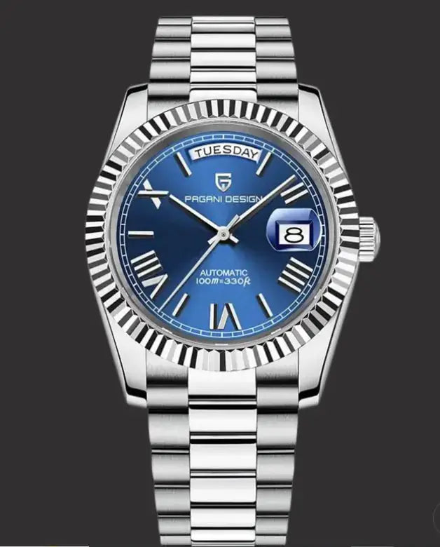 Men's Mechanical Glass Watch - Waterproof Stainless Steel with Date Display | Classic Timepiece by Mead's Supply & Equipment Outfitters limited
