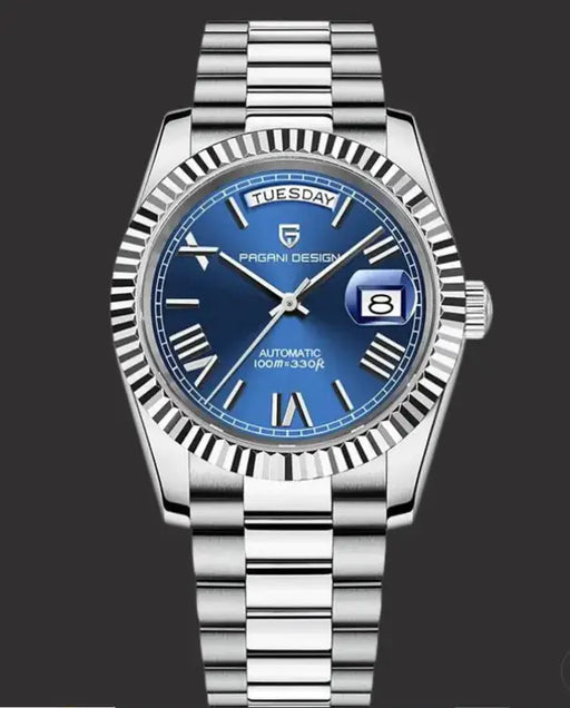 Men's Mechanical Glass Watch - Waterproof Stainless Steel with Date Display | Classic Timepiece by Mead's Supply & Equipment Outfitters limited