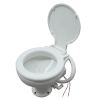 Deluxe Electric Toilet 12v - Soft Close, Electric Marine Toilet with large bowl and soft closing lid.