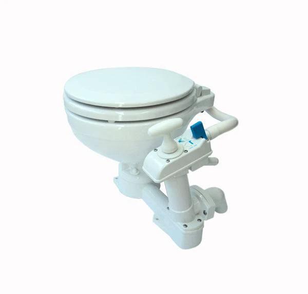 Ocean Tech Manual Toilet with small bowl and standard seat, perfect for marine use.