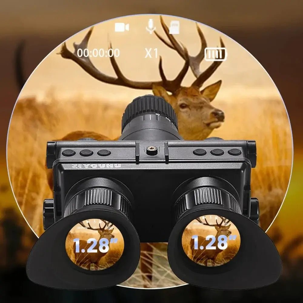 China China OHB-R5 OHB-R5 Digital Binoculars 1080P HD Night Vision 600M Long Range Hunting with IR & Tacticle Flashlight Head Mounted Video