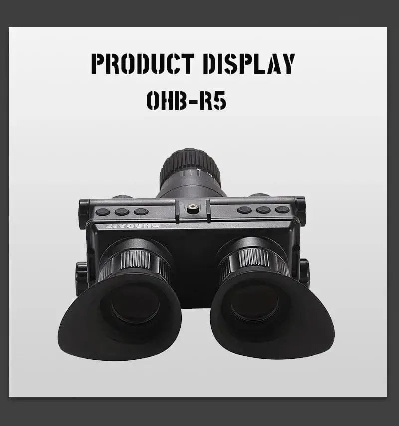 China China OHB-R5 OHB-R5 Digital Binoculars 1080P HD Night Vision 600M Long Range Hunting with IR & Tacticle Flashlight Head Mounted Video