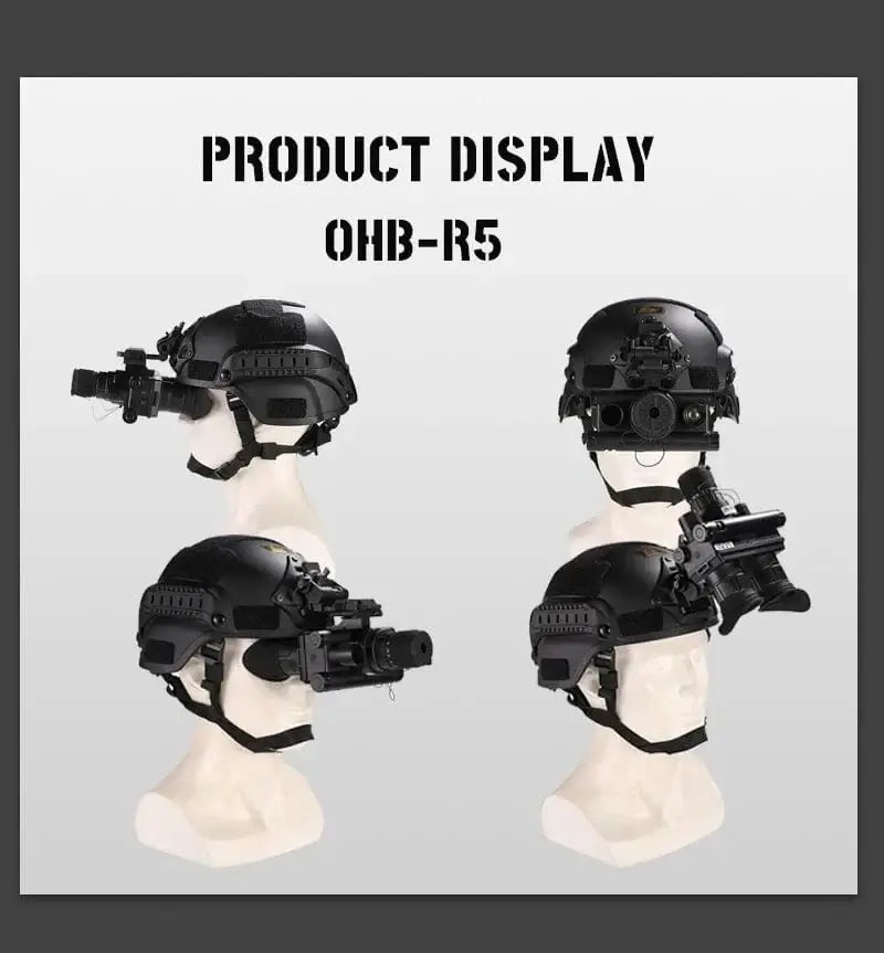 China China OHB-R5 OHB-R5 Digital Binoculars 1080P HD Night Vision 600M Long Range Hunting with IR & Tacticle Flashlight Head Mounted Video