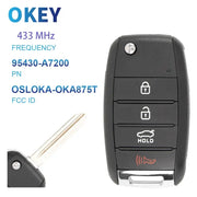 Habicare Kia Forte 2017 2018 Remote Key Fob 315 433 MHz TQ8 RKE 3F05 OSLOKA OKA875T Kia Forte 2017 2018 Remote Key Fob 315 433 MHz
