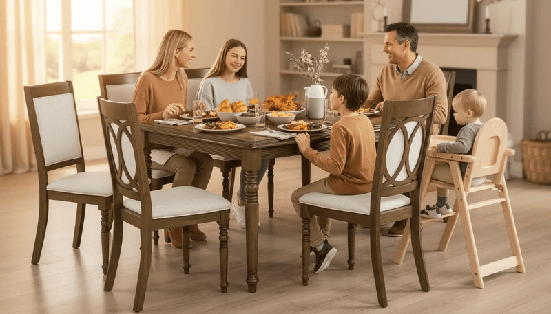 BroDeals Dining Suite Monique Dining Table - Rustic Brown Monique Dining Table - Rustic Brown