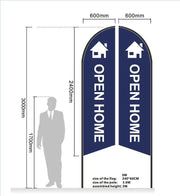 BURGER Pre-print Double Sided Feather Banner Flag Business Commersial by dealonline.co.nz