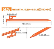 Heavy Duty Steel Tent Stakes – 30cm Metal Tent Pegs JP51604 by ECOTREK